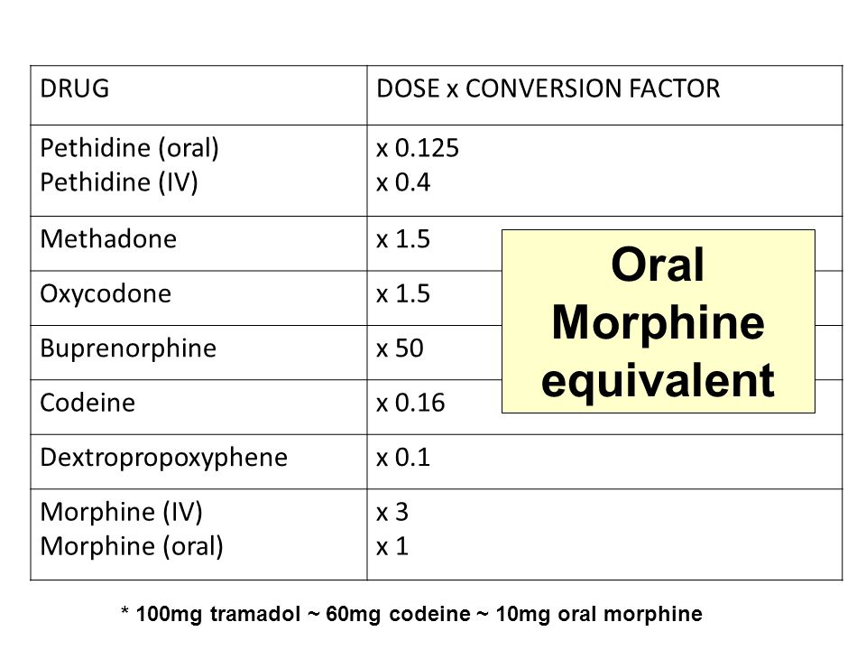 Compare tramadol to oxycodone